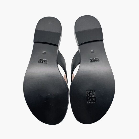 Gucci GG Black Interlocking Logo Flat Thong Sandal Flip Flop Size 37 US 7 Women - Picture 4 of 15
